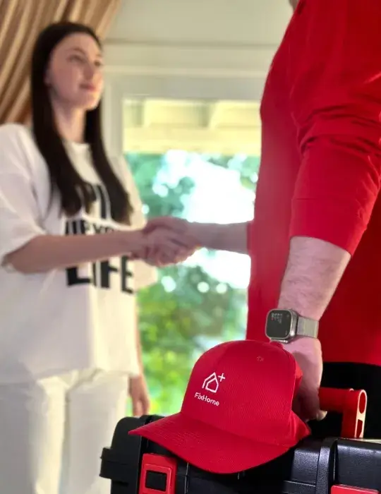 FixHome+ client and handyman shake their hands
