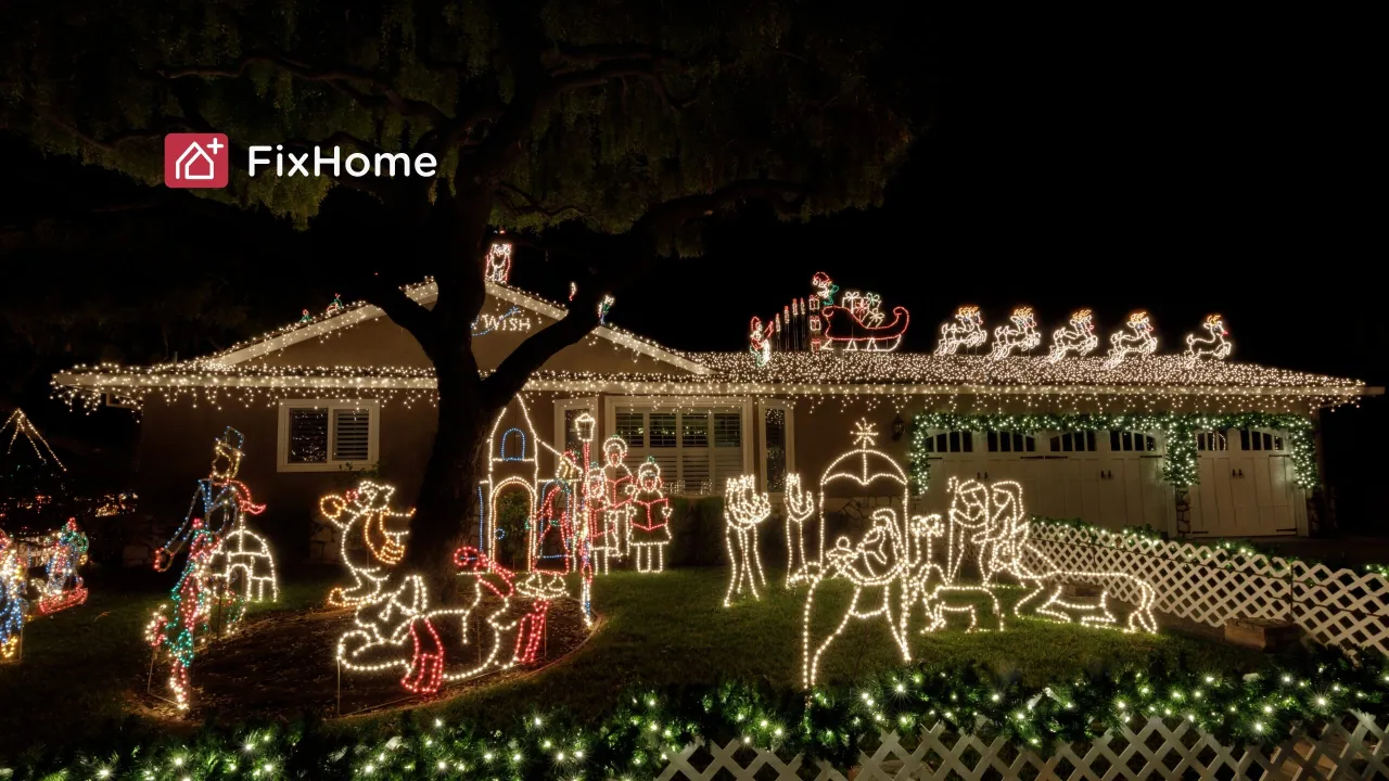 Home with Christmas Decorations