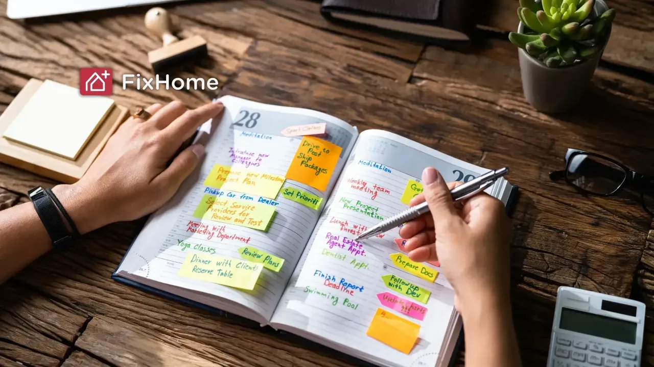 Person while scheduling day in the note