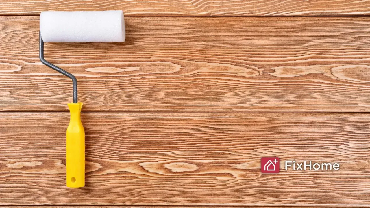 DIY painting tools: Roller on wood