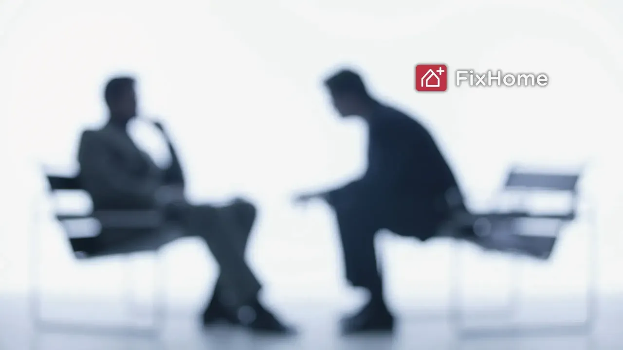 Silhouettes of two people in conversation