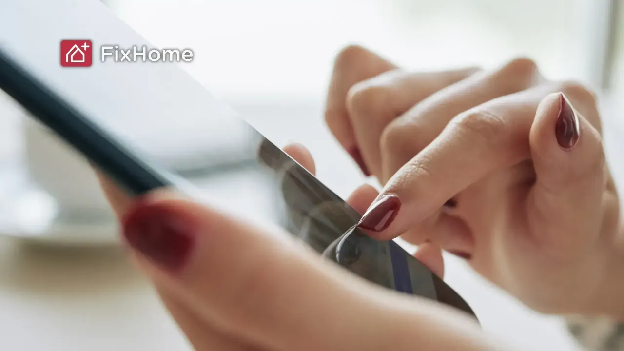 Close up of hands using a smartphone