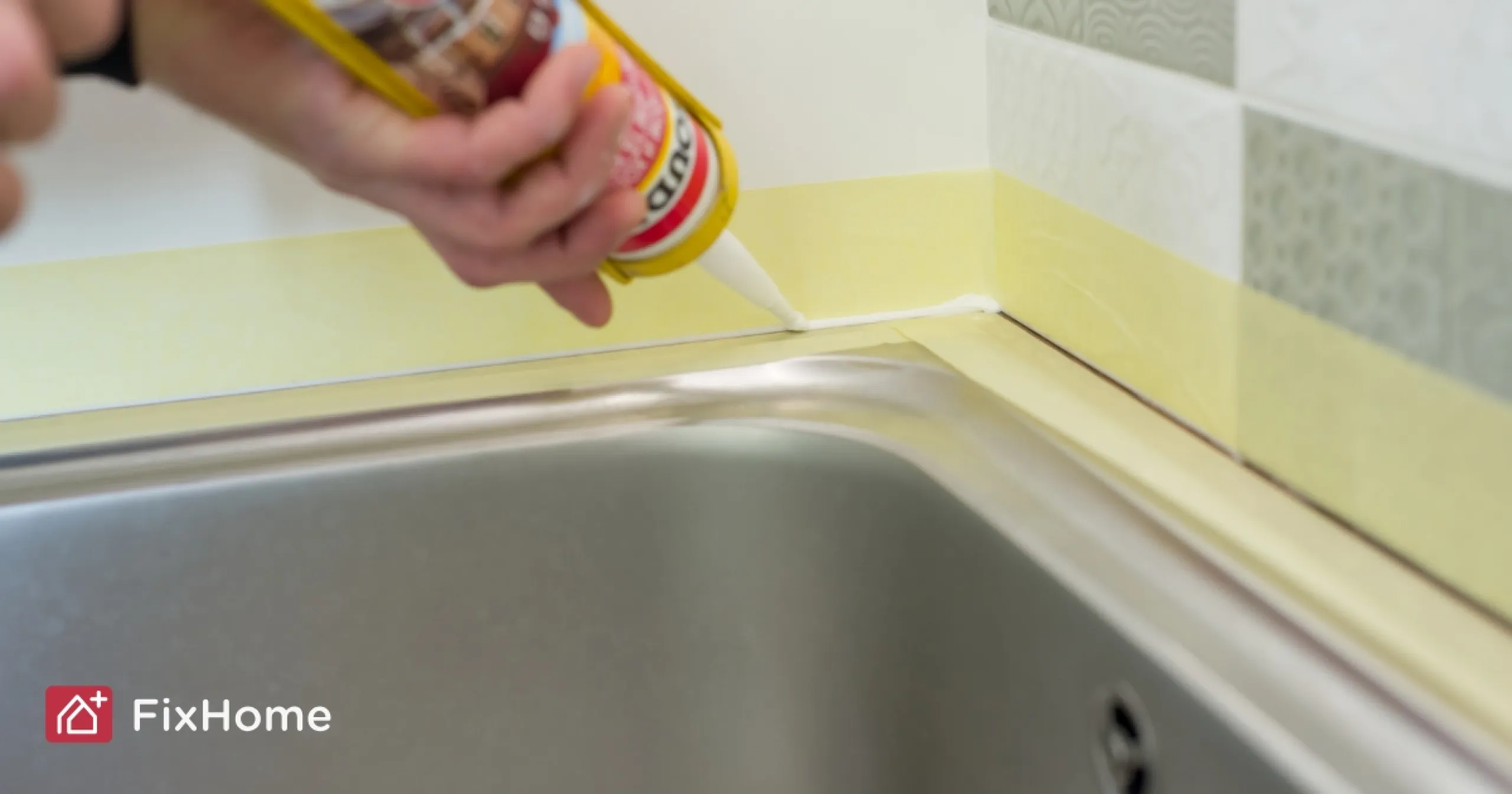 Applying Caulk to Sink Countertop