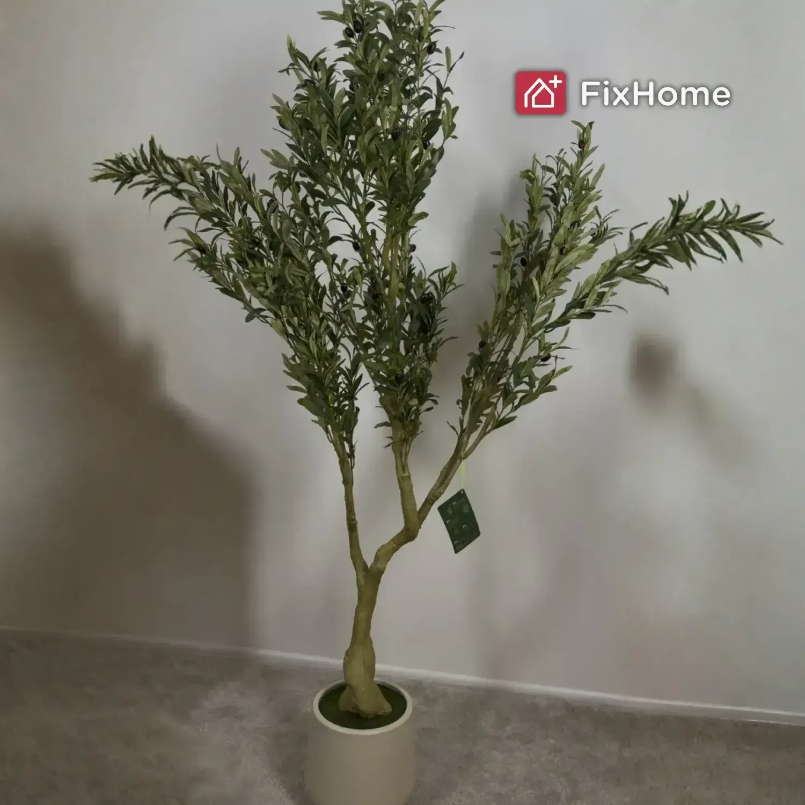 Assembled fake olive tree