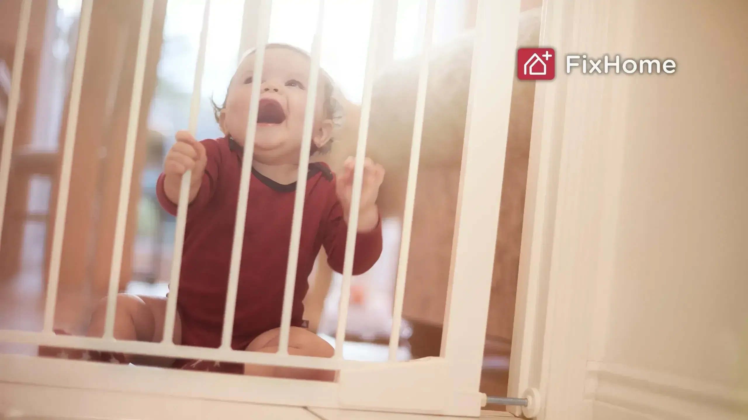 Kid behind safety gates