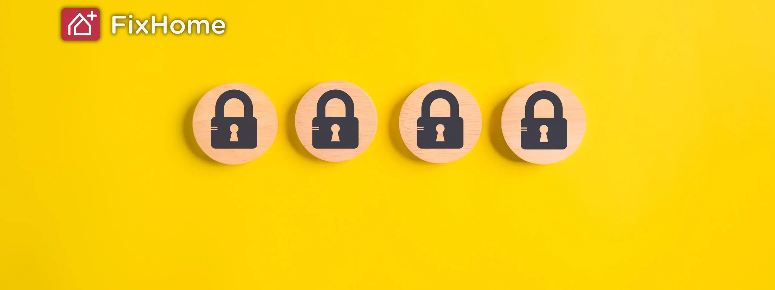 4 cups with lock on it on the yellow background