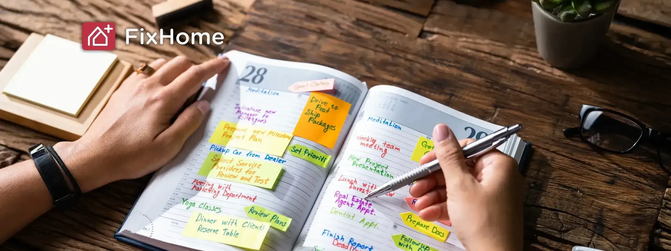 Person while scheduling day in the note