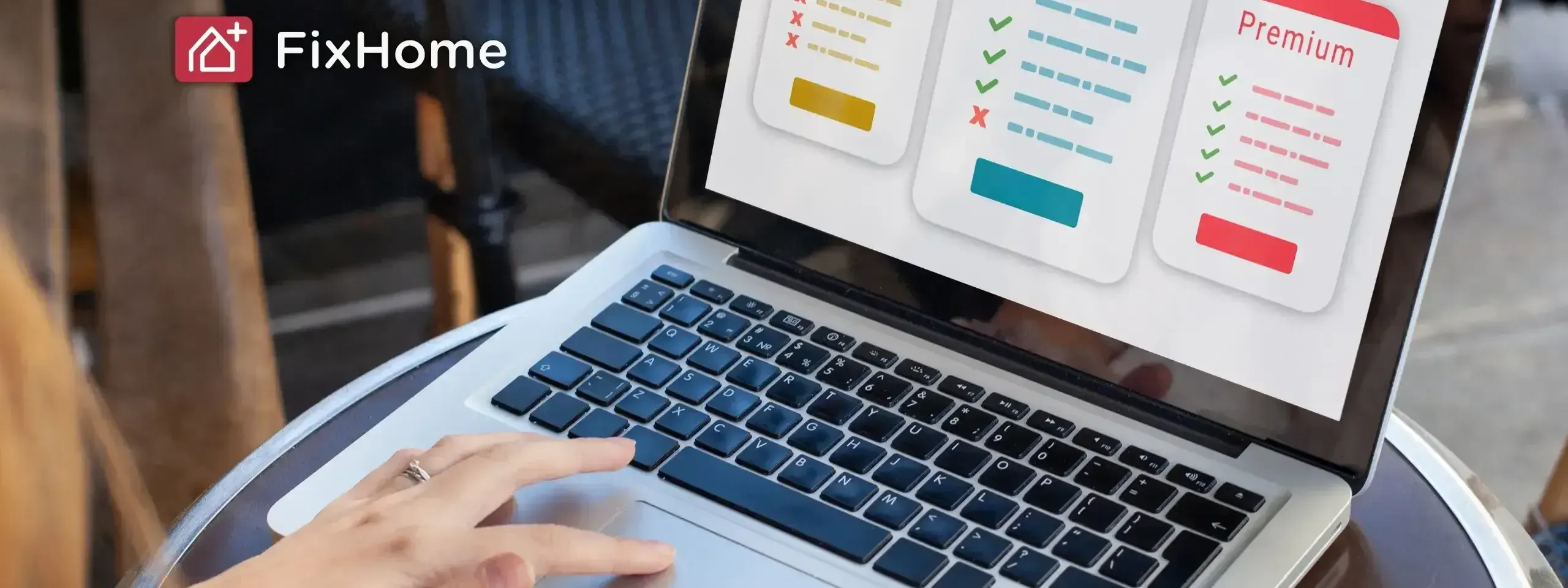 Laptop showing examples of pricing plans