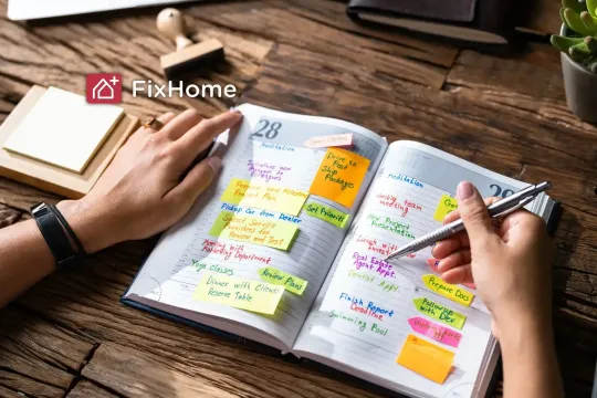 Person while scheduling day in the note