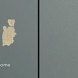 Before-and-after comparison of a damaged and smooth wall